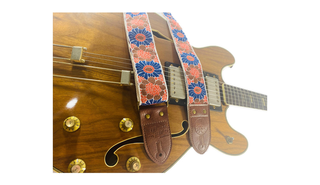 Brown X Vintage Ribbon Guitar Strap – Denali Strap Co.