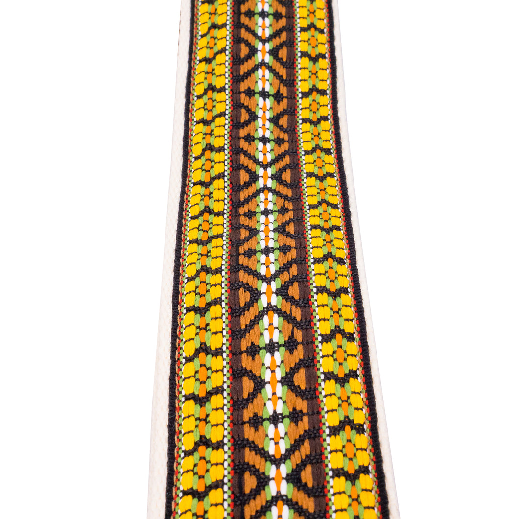 Orange & Yellow Southwest Vintage Ribbon Guitar Strap – Denali